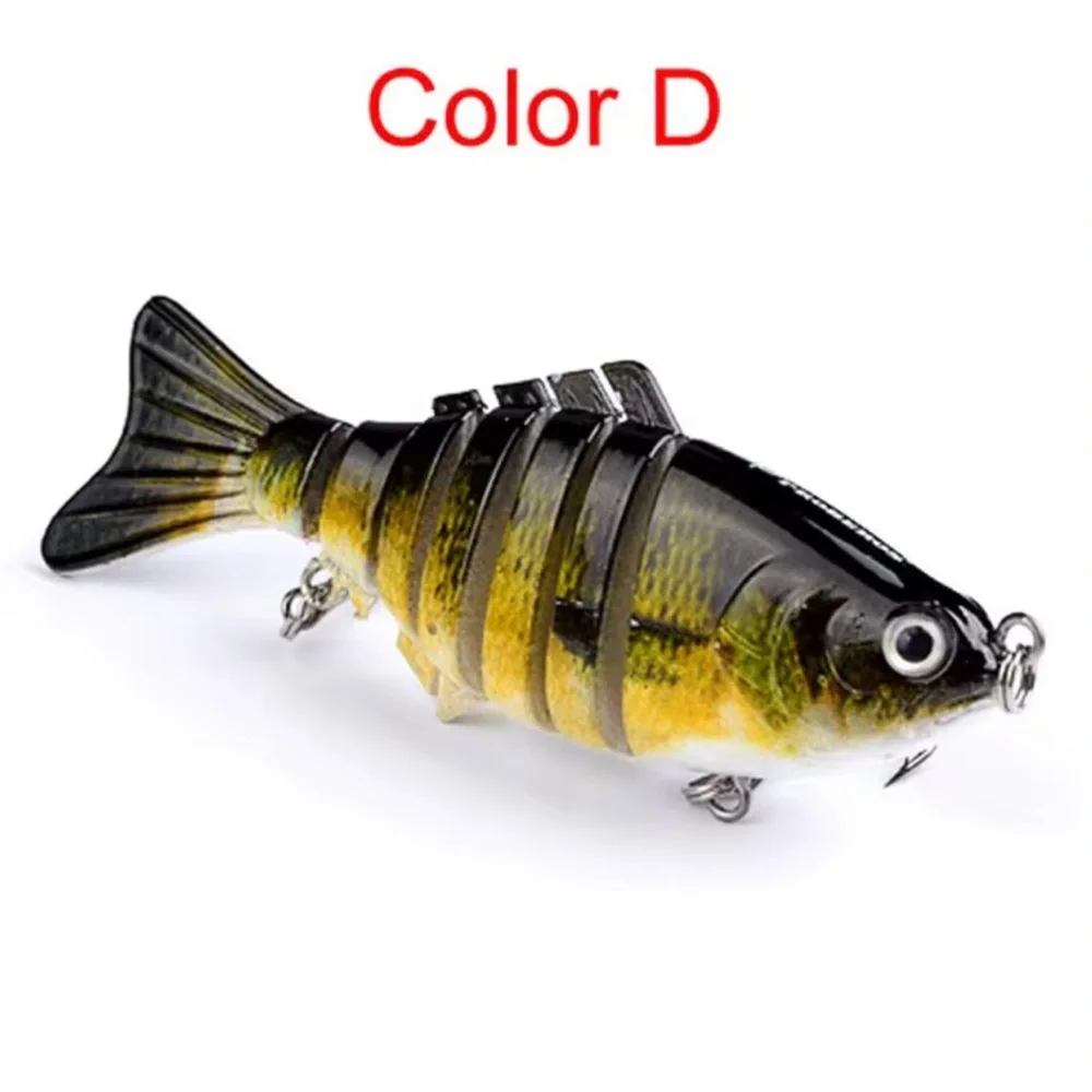 Multi-Jointed Lifelike Fishing Lure - Yellow and Black
